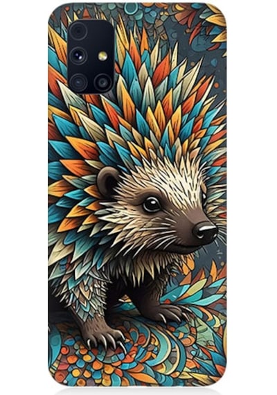 Samsung Galaxy M31s Uyumlu Renkli Kirpi Desenli Silikon Kılıf