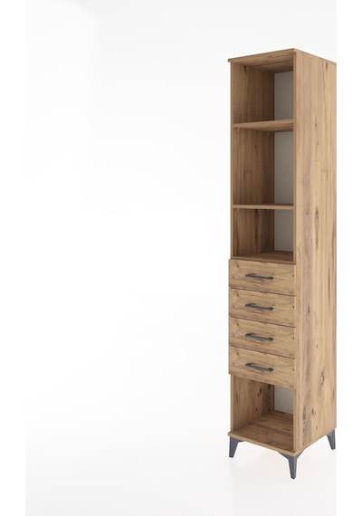 Hyperion Dolap 3 Raflı 4 Çekmeceli 44x44x221 Çam-çam Çam