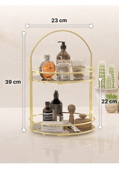 Banyo Düzenleyici 2 Katlı 40 Cm Gold Lüks Düzenleyici Organizer Banyo Rafı Şampuanlık Dekoratif Gold Banyo Düzenleyici 2 Katlı 40 Cm Gold Lüks Düzenleyici Organizer Banyo Rafı Şampuanlık Dekoratif Gold