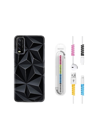 Vivo Y20S Kılıf Kablo Koruyuculu Prizmalar 1782