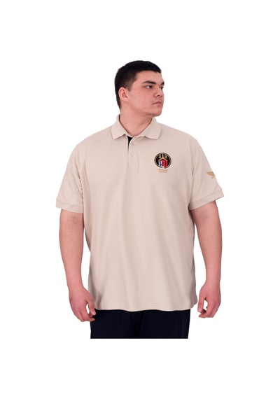 Mode Xl Büyük Beden Erkek T-shirt Pike Polo Yaka U25306 Bej Bej