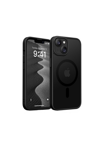 Bix İphone 13 / 14 Magsafe Uyumlu Kılıf Tam Koruma Manyetik Darbe Emici Siyah