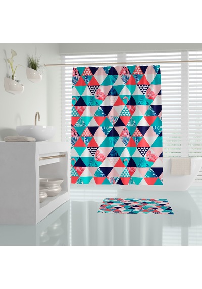 Renkli Banyo Duş Perdesi-1.Kalite Polyester Kumaş Banyo Perdesi Çok Renkli