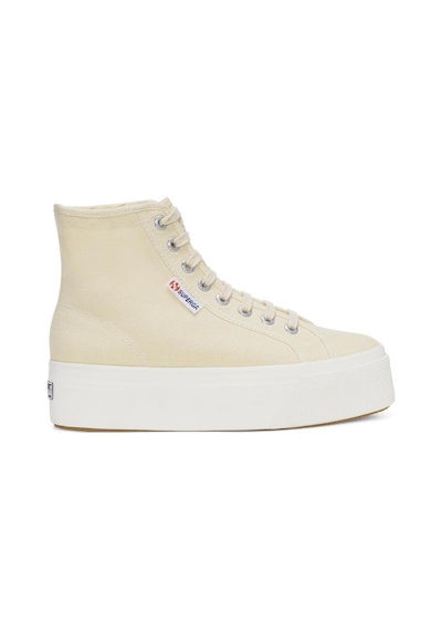 Superga 2708 Hi Top Kadın Açık Bej Bilekli Sneaker Siyah