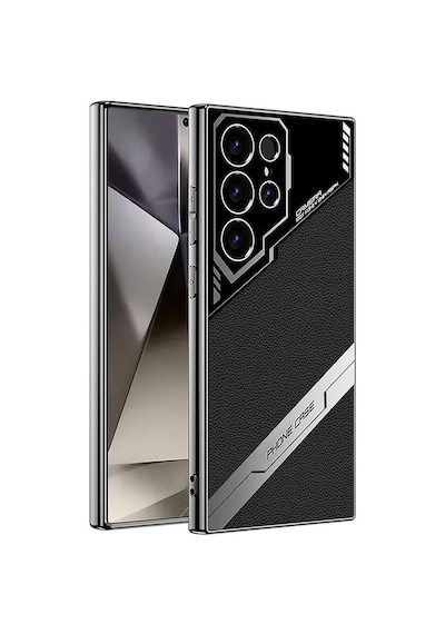 Zore Galaxy S24 Ultra Kılıf Kamera Korumalı Suni Deri Tasarım Nvth Yeni Seri Procase Kapak-siyah
