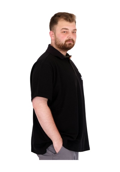 Mode Xl Büyük Beden Erkek T-shirt Polo Yaka Yourself U25310 Siyah Siyah