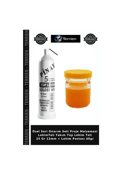 Özel Seri Onarım Seti Proje Malzemesi Lehimteli Takım Tüp Lehim Teli 25 Gr 12mm + Lehim Pastası 40gr