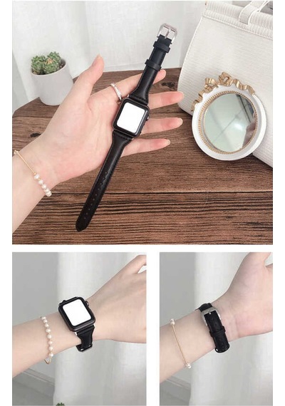 Watch 44mm Uyumlu Krd-28 Deri Gllp Kordon-siyah