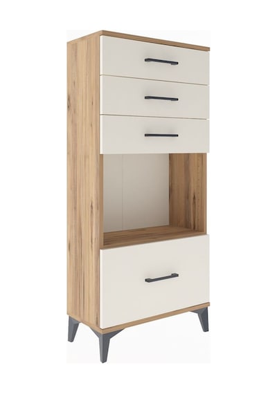 Arges Dolap Tek Raflı 4 Çekmeceli 60x30x134 Çam-aytaşı Çam