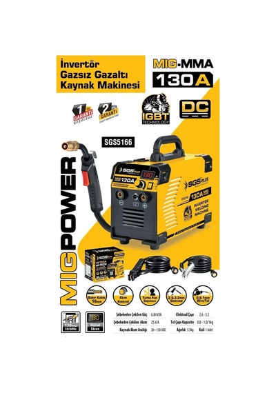 Sgs5166 - 130 Amper İnvertör Gazsız Gazaltı Kaynak Makinesi