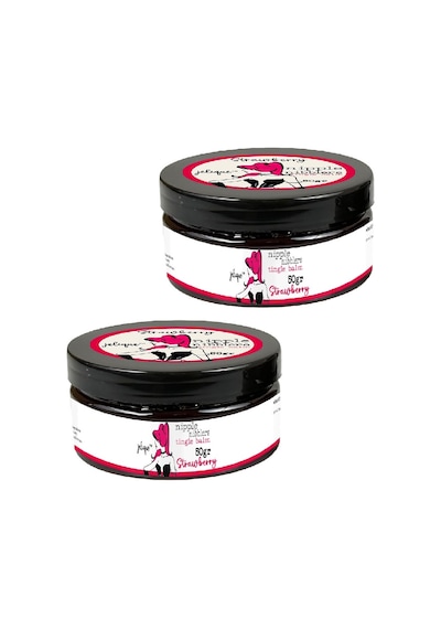 Nipple Nibblers Tingle Strawberry 2 Adet Memeucu Uyarıcılı Balsam Çilek Aromalı 50ml - Çilekli