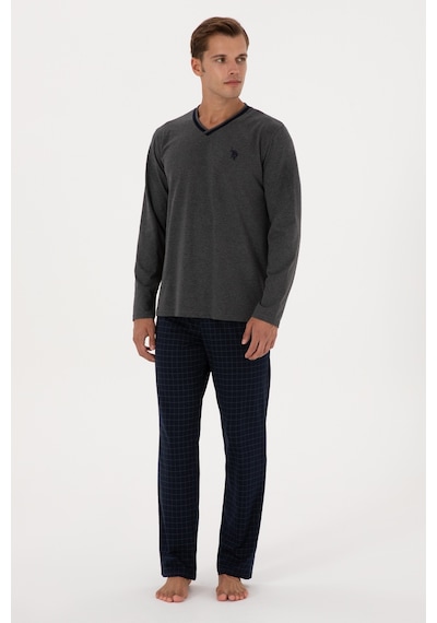 U.s. Polo Assn. Erkek Antrasit Melanj Pijama Takım 50318616-vr081 Antrasit Melanj
