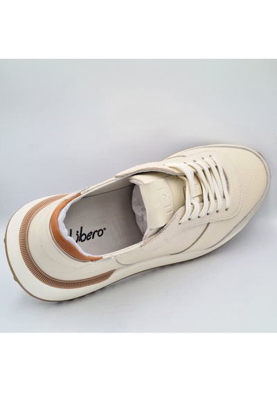 Libero 5144 Kemik Renk Hakiki Deri Erkek Günlük Casual Sneaker Kemik