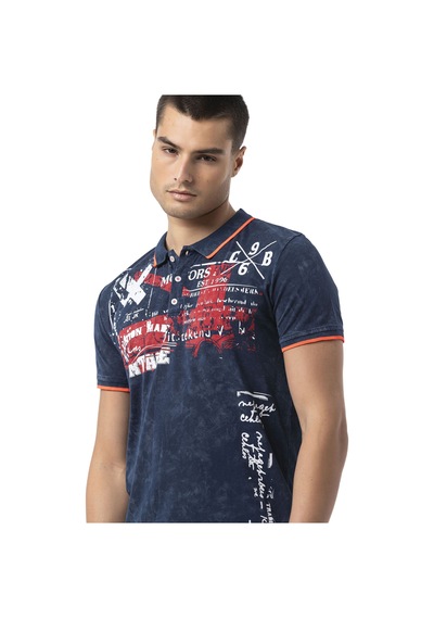Ct795 The Elite Knit Collar Flex Men T-shirt Navy