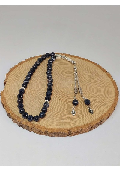 Akik Taşı Tesbih 33lük 8mm 51330 Siyah