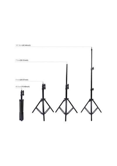 Puluz 1.1m Çift Telefon Tutucu 6.2cm Led Işık Stand Youtubercanlı Yayın Selfie Tiktok Makeup- 5775 Renkli