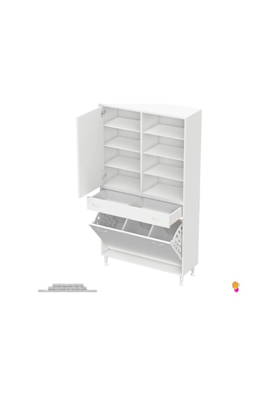 Modilayn Afra 100x173x32,5cm 1 Çekmece, 3 Göz Sepet, 1 Kapak, 8 Raf Dar Alan Banyo Dolabı Beyaz Modilayn Afra 100x173x32,5cm 1 Çekmece, 3 Göz Sepet, 1 Kapak, 8 Raf Dar Alan Banyo Dolabı Beyaz