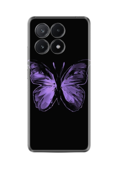 Poco X6 5g Kılıf Desenli Silikon Platinium Series Black Butterfly 1879