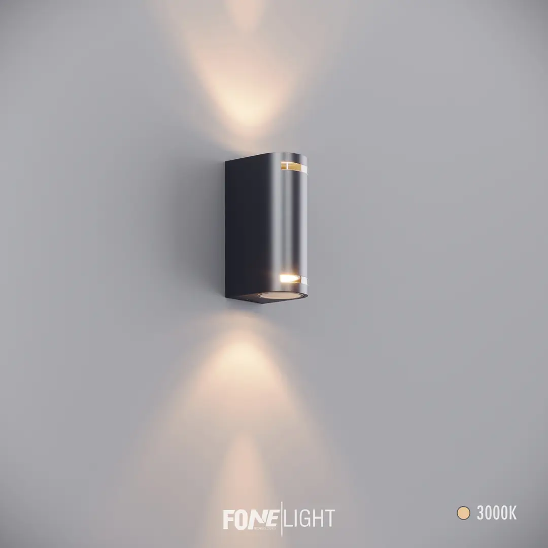 Fonelight Lunara Glass Alüminyum Modern Led İç Mekan / Dış Mekan Duvar Apliği Antrasit