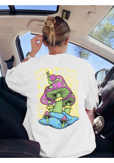 Noıssey Urban Pop Graphic Kadın Tişört Koleksiyonukod 5565 Beyaz