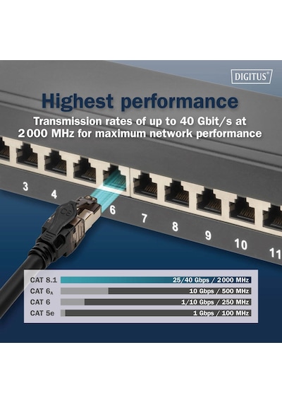 Cat 8.1 Ultra Hızlı Ethernet Kablo 2 Metre S/ftp 40gbps / 2000 Mhz