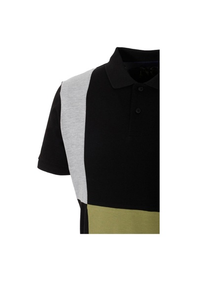 Erkek Polo Yaka Tişört Siyah Slim Fit Ribanalı Kol Garnili T-shirt Ncs Jeans 1165-siyah Siyah