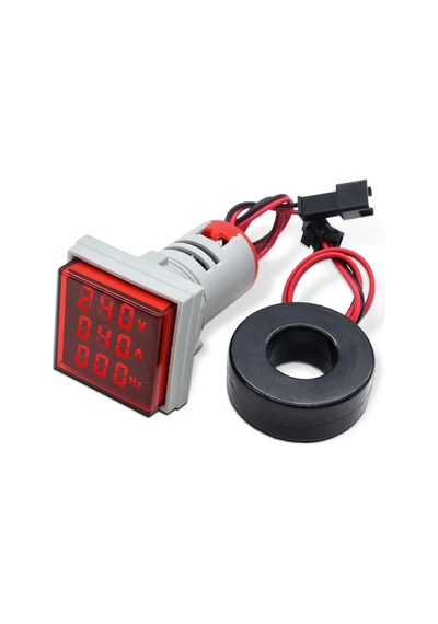 Ayt Powermaster Voltampermetre Ölçüm Aleti 50-500v 0-100a Ac Kare Kırmızı Ad22-22vas