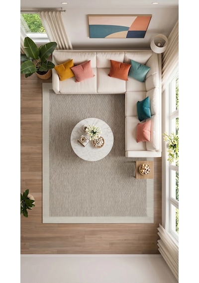 Kreasyon Halı Vellura Ve003 Kahve Bej Makine Halısı
