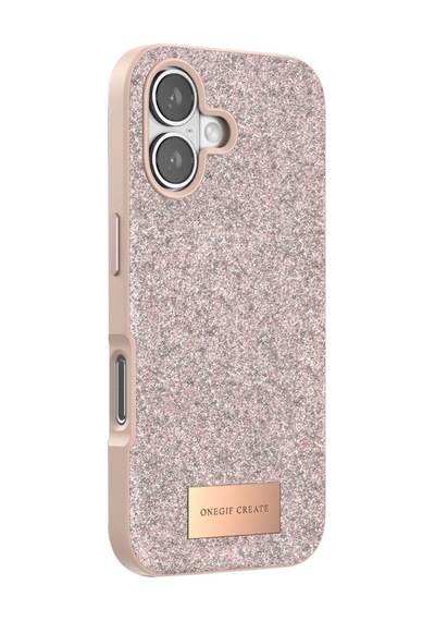 Onegif Apple iPhone Uyumlu 17 Bright Simli Kapak - Pembe İtdark49161