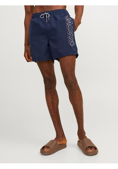 Jack & Jones Jack Jones Yazılı Erkek Deniz Şortu 12253118 Siyah