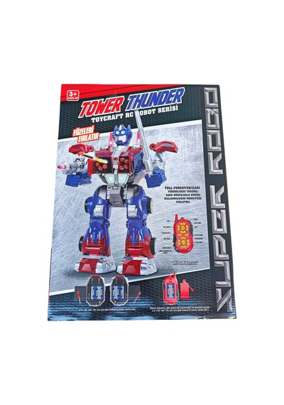 Uzaktan Kumandalı Dev Boy Optimus Prime Bumble Bee Transformer Mermi Ve Disk Atan Oyuncak Robot Lacivert