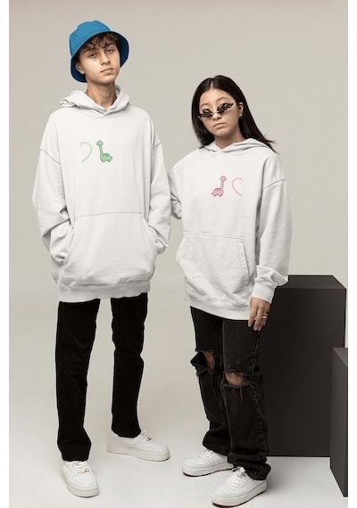 Kalpli Dinazorlar Sevgili/çift/arkadaşlık 2'li Kapşonlu Sweatshirt Seti 001