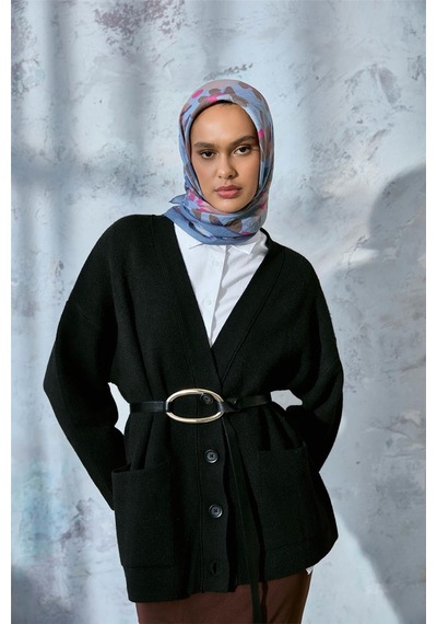 Silk Home Viskon Velora Karışımlı Eşarp Karolina Mavi-bebe Mavi Tonlu Desenli Tok Duruşlu 90x90 Çok Renkli