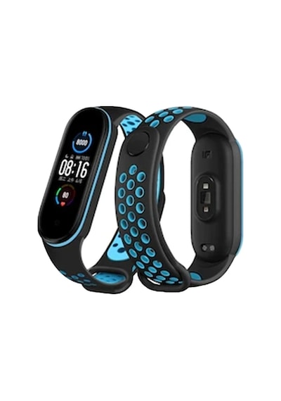 Newface - 784 - Xiaomi Mi Band 4 Spor Delikli Kordon - Csmo-tex - - Siyah-mavi
