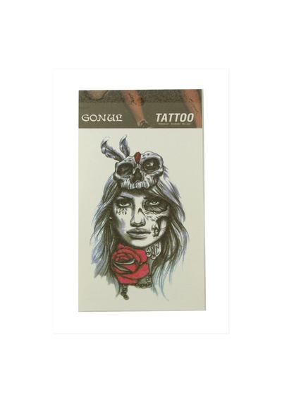 Gül Kuru Kafa Tattoo Dövme Sticker