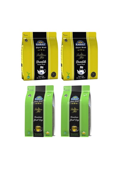 Karali Demleme Yeşil Çay 2 x 200 G + Demlik Poşet Çay 2 x 300 G