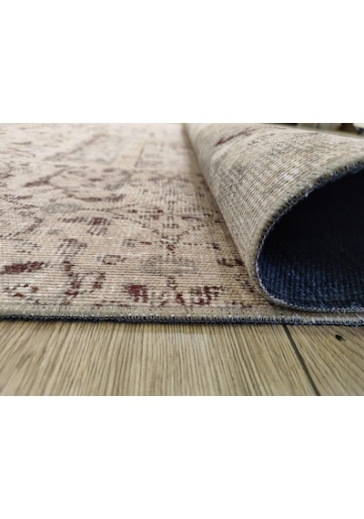 Çam Halı Siesta Patchwork 32-458 Etnik Eskitme Desenli Dokuma Tabanlı Yıkanabilir Şönil Salon Ve Oda Halısı Bej