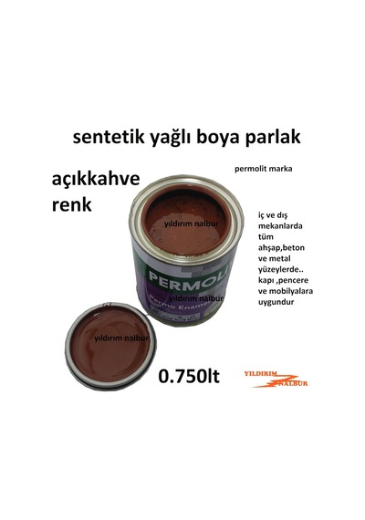 Açıkkahve Sentetik Yağlı Boya 0.750Lt Kahve Renk Ahşap Metal Boya