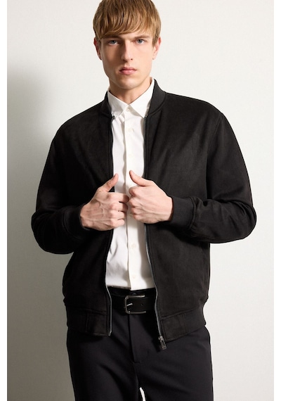 Defacto Slim Fit Dar Kesim Süet Kolej Yaka Fermuarlı Çift Cepli Mevsimlik Baharlık Bomber Mont Ceket A3866AX Siyah Defacto Slim Fit Dar Kesim Süet Kolej Yaka Fermuarlı Çift Cepli Mevsimlik Baharlık Bomber Mont Ceket A3866AX Siyah