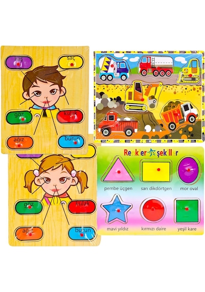 Can-Em Canem 8 Asorti Tutmalı Ahşap Puzzle
