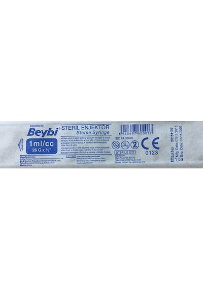 1cc İnsülin Enjektörü Beybi 24.08890 3P 26Gx1/2 Kahverengi