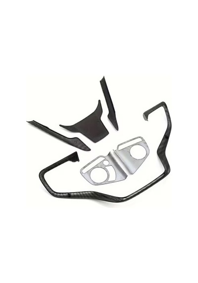 Honda Civic Fc5 Fk7 Karbon Fiber Direksiyon Düğmesi Kaplama 2016-2020 6 Parça Siyah