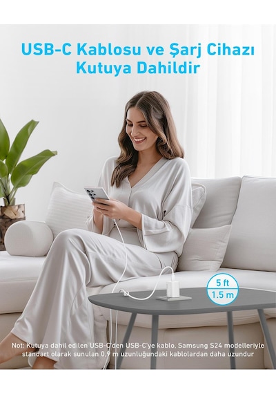 Anker Şarj Cihazı 45w Usb-c Ve Usb-c Kablolu 2'li Set - B2653 - Beyaz Anker Türkiye