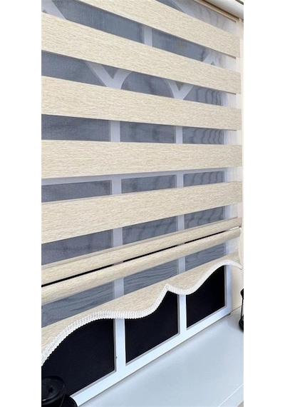 Zebra Stor Perde Sütlü Kahve Alüminyum Kasa Stb-400-v03