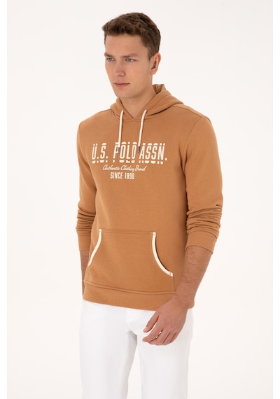U.S. Polo Assn. Erkek Regular Fit Kapüşonlu Camel Sweatshirt 50315527-VR015