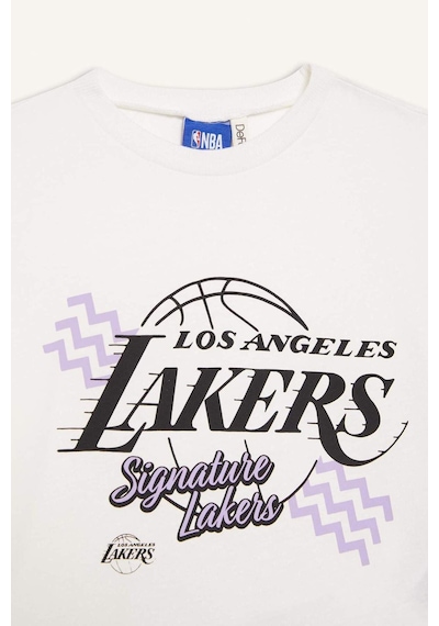 Defacto Kız Çocuk Nba Los Angeles Lakers Bisiklet Yaka Kısa Kollu Tişört E7632a825hser98 Ekru