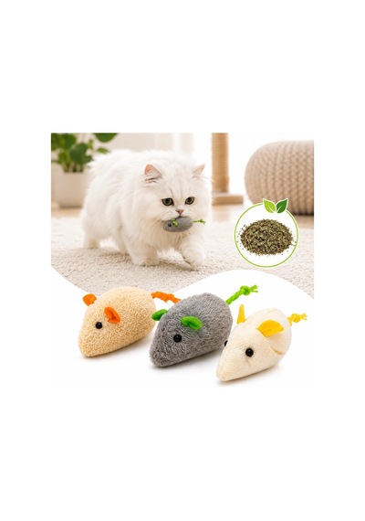 Lexroo 3 Lü Catnipli Bez Fare Kedi Oyuncağı