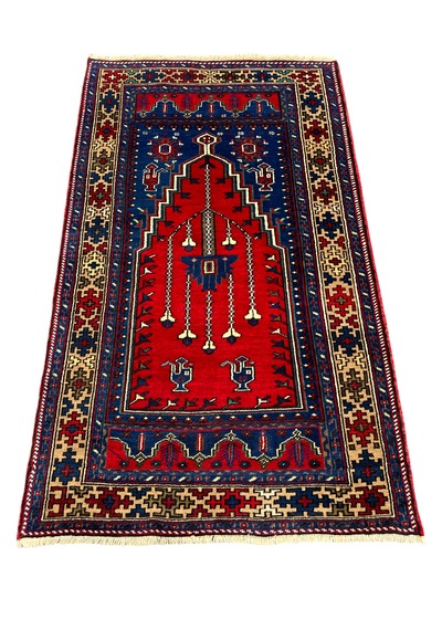 El Dokuma Sıfır Taşpınar Halısı Seccade 110x188 Kök Boya Namazlık