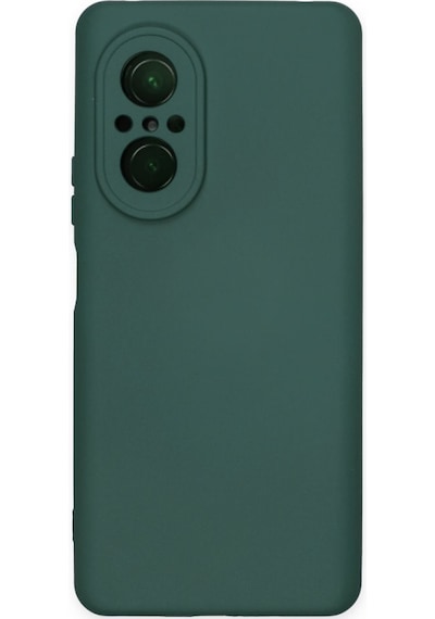 Huawei Nova 9 Se İçi Kadife Kaplı Esnek Silikon Kapak Ryc/ Nano Lansman Koyu Yeşil
