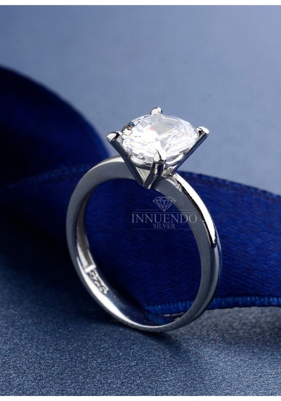 925 Ayar Gümüş 10x8 Mm 4 Karat Oval Tektaş Gümüş